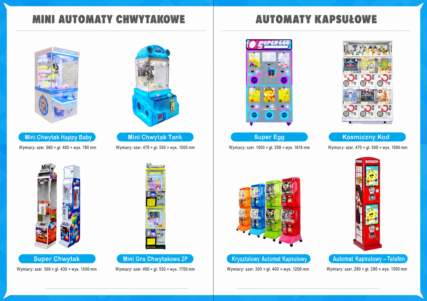 Kompaktowe automaty chwytakowe oraz kapsułowe do niewielkich lokalizacji